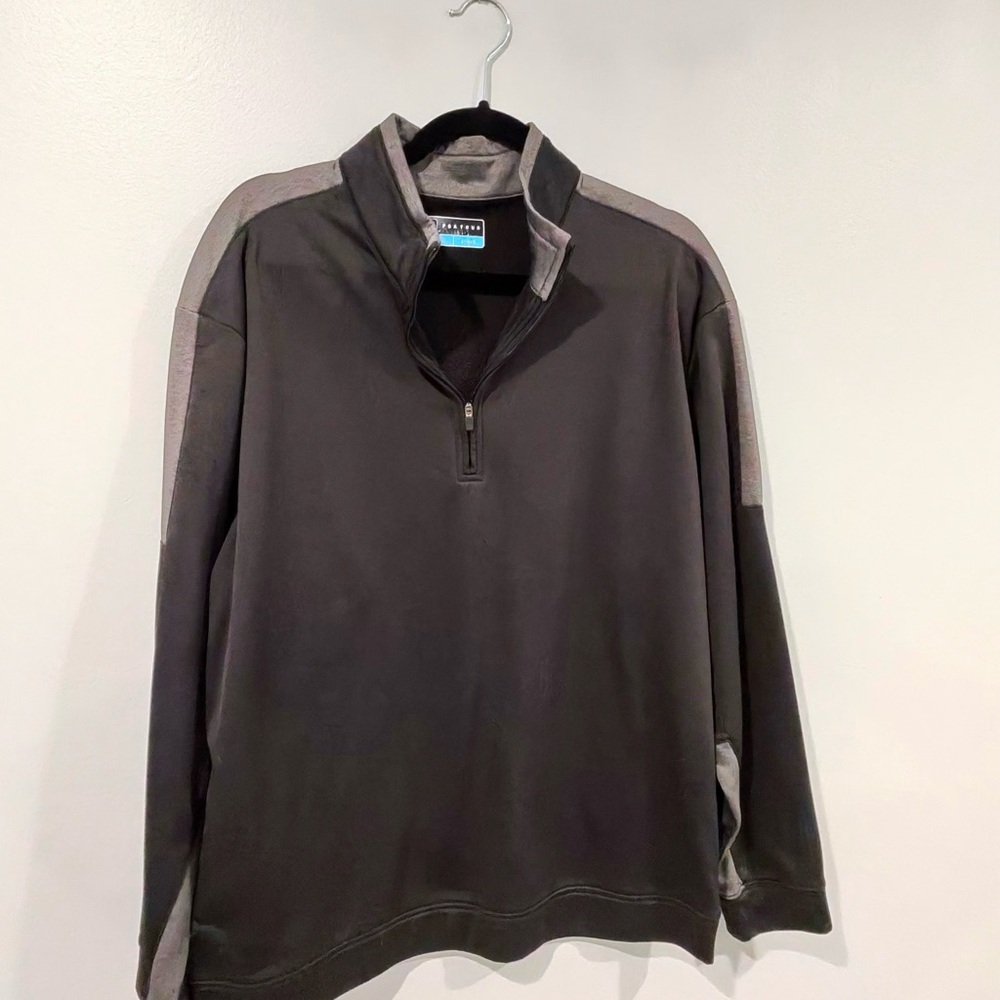 PGA Tour Charcoal and Light Gray Zip-Up Sweater